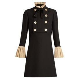 GUCCI Ruffle-Trimmed Wool And Silk-Blend Mini Dress at Matches